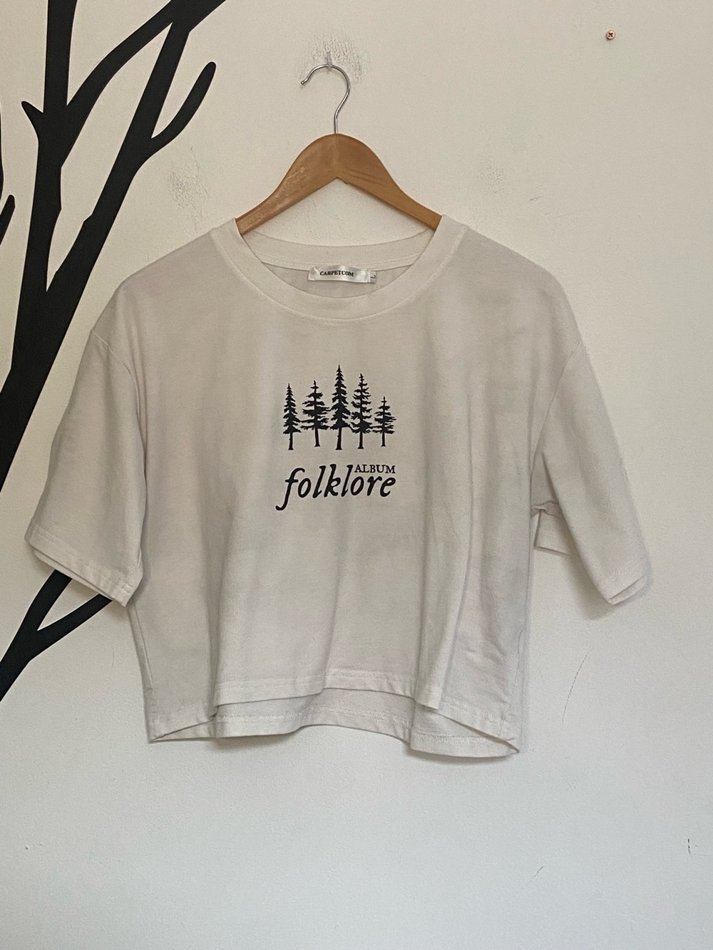 Folklore (Taylor Swift) white crop t shirt